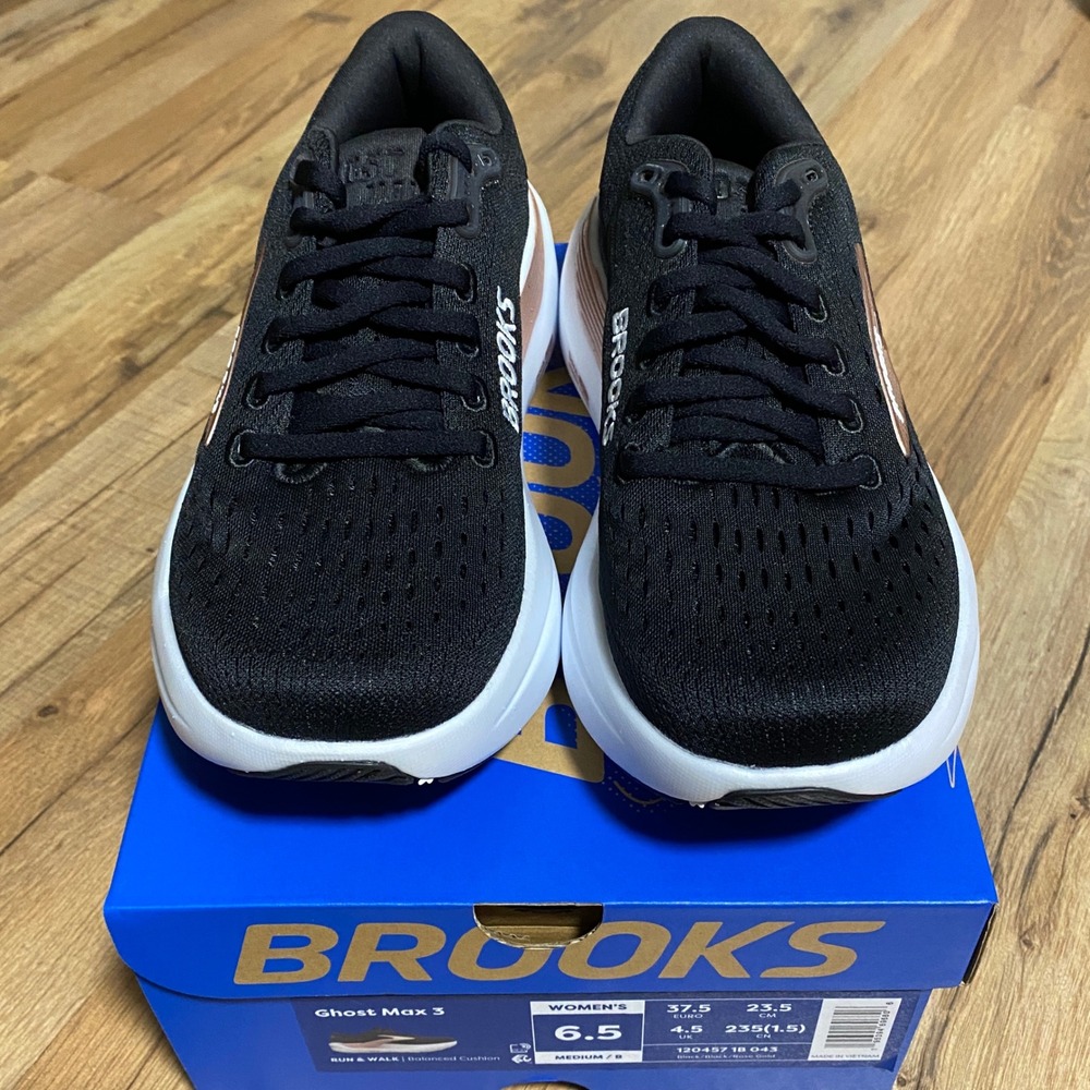 Brooks Ghost Max 3 Women Running Shoes Black Rose Gold Size 6.5B NIB
